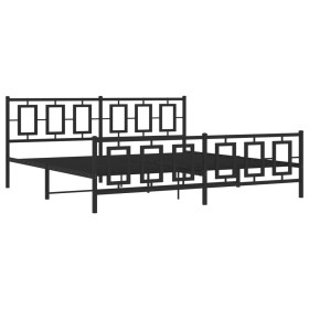 vidaXL Bettgestell mit Kopf- und Fußteil Metall Schwarz 200x200 cm