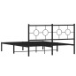 vidaXL Bettgestell mit Kopfteil Metall Schwarz 150x200 cm vidaXL Bettgestell mit Kopfteil Metall Schwarz 150x200 cm