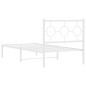 vidaXL Bettgestell mit Kopfteil Metall Weiß 90x200 cm vidaXL Bettgestell mit Kopfteil Metall Weiß 90x200 cm