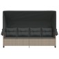vidaXL Sonnenliege mit Dach und Kissen Hellgrau Poly Rattan vidaXL Sonnenliege mit Dach und Kissen Hellgrau Poly Rattan