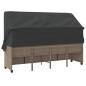 vidaXL Sonnenliege mit Dach und Kissen Hellgrau Poly Rattan vidaXL Sonnenliege mit Dach und Kissen Hellgrau Poly Rattan