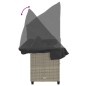 vidaXL Sonnenliege mit Dach und Kissen Hellgrau Poly Rattan vidaXL Sonnenliege mit Dach und Kissen Hellgrau Poly Rattan
