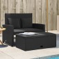 vidaXL Gartensofa mit Kissen 2-Sitzer Schwarz Poly Rattan vidaXL Gartensofa mit Kissen 2-Sitzer Schwarz Poly Rattan