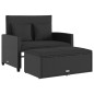 vidaXL Gartensofa mit Kissen 2-Sitzer Schwarz Poly Rattan vidaXL Gartensofa mit Kissen 2-Sitzer Schwarz Poly Rattan