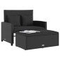 vidaXL Gartensofa mit Kissen 2-Sitzer Schwarz Poly Rattan vidaXL Gartensofa mit Kissen 2-Sitzer Schwarz Poly Rattan