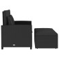 vidaXL Gartensofa mit Kissen 2-Sitzer Schwarz Poly Rattan vidaXL Gartensofa mit Kissen 2-Sitzer Schwarz Poly Rattan