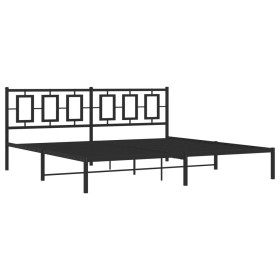 vidaXL Bettgestell mit Kopfteil Metall Schwarz 193x203 cm