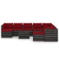 vidaXL 11-tlg. Garten-Lounge-Set mit Kissen Grau Imprägniertes Holz vidaXL 11-tlg. Garten-Lounge-Set mit Kissen Grau Imprägniertes Holz
