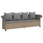 vidaXL Sonnenliege mit Dach und Kissen Beige Poly Rattan vidaXL Sonnenliege mit Dach und Kissen Beige Poly Rattan