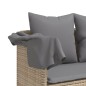 vidaXL Sonnenliege mit Dach und Kissen Beige Poly Rattan vidaXL Sonnenliege mit Dach und Kissen Beige Poly Rattan