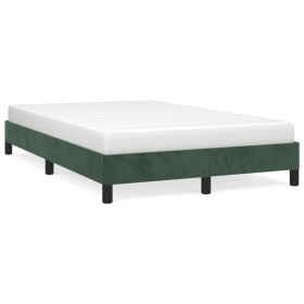 vidaXL Bettgestell Dunkelgrün 120x190 cm Samt