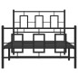 vidaXL Bettgestell mit Kopf- und Fußteil Metall Schwarz 100x190 cm vidaXL Bettgestell mit Kopf- und Fußteil Metall Schwarz 100x190 cm