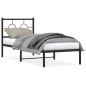 vidaXL Bettgestell mit Kopfteil Metall Schwarz 75x190 cm vidaXL Bettgestell mit Kopfteil Metall Schwarz 75x190 cm