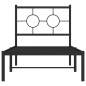 vidaXL Bettgestell mit Kopfteil Metall Schwarz 75x190 cm vidaXL Bettgestell mit Kopfteil Metall Schwarz 75x190 cm