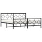 vidaXL Bettgestell mit Kopf- und Fußteil Metall Schwarz 183x213 cm vidaXL Bettgestell mit Kopf- und Fußteil Metall Schwarz 183x213 cm