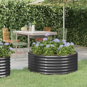 vidaXL Hochbeet Pulverbeschichteter Stahl 100x100x36 cm Anthrazit