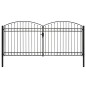 vidaXL Zauntor Doppelflügel Gewölbte Spitze Stahl 400 x 200 cm Schwarz vidaXL Zauntor Doppelflügel Gewölbte Spitze Stahl 400 x 200 cm Schwarz