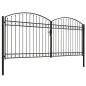 vidaXL Zauntor Doppelflügel Gewölbte Spitze Stahl 400 x 200 cm Schwarz vidaXL Zauntor Doppelflügel Gewölbte Spitze Stahl 400 x 200 cm Schwarz