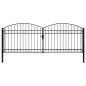 vidaXL Zauntor Doppelflügel Gewölbte Spitze Stahl 400 x 150 cm Schwarz vidaXL Zauntor Doppelflügel Gewölbte Spitze Stahl 400 x 150 cm Schwarz