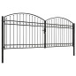 vidaXL Zauntor Doppelflügel Gewölbte Spitze Stahl 400 x 150 cm Schwarz vidaXL Zauntor Doppelflügel Gewölbte Spitze Stahl 400 x 150 cm Schwarz