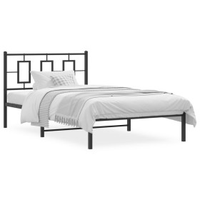 vidaXL Bettgestell mit Kopfteil Metall Schwarz 107x203 cm