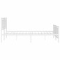 vidaXL Bettgestell mit Kopf- und Fußteil Metall Weiß 183x213 cm vidaXL Bettgestell mit Kopf- und Fußteil Metall Weiß 183x213 cm