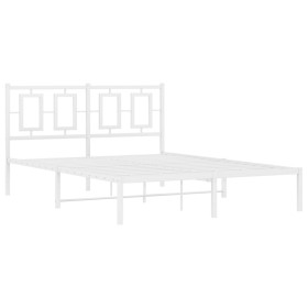 vidaXL Bettgestell mit Kopfteil Metall Weiß 135x190 cm
