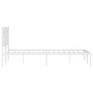 vidaXL Bettgestell mit Kopfteil Metall Weiß 135x190 cm vidaXL Bettgestell mit Kopfteil Metall Weiß 135x190 cm
