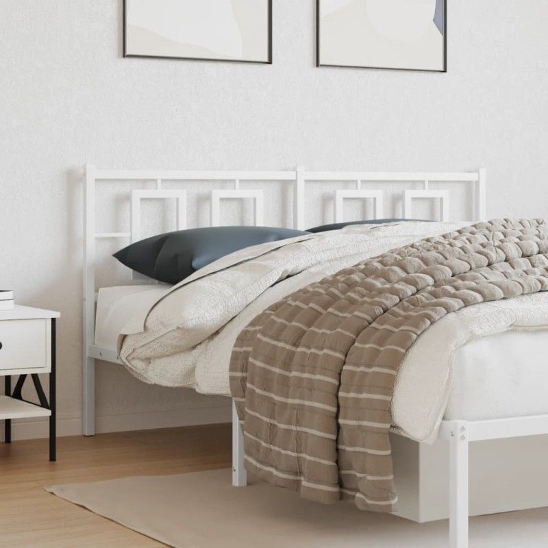 vidaXL Kopfteil Metall Weiß 150 cm