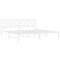 vidaXL Bettgestell mit Kopfteil Metall Weiß 193x203 cm vidaXL Bettgestell mit Kopfteil Metall Weiß 193x203 cm