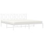 vidaXL Bettgestell mit Kopfteil Metall Weiß 193x203 cm vidaXL Bettgestell mit Kopfteil Metall Weiß 193x203 cm