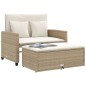 vidaXL Gartensofa mit Kissen 2-Sitzer Beige Poly Rattan vidaXL Gartensofa mit Kissen 2-Sitzer Beige Poly Rattan
