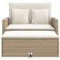 vidaXL Gartensofa mit Kissen 2-Sitzer Beige Poly Rattan vidaXL Gartensofa mit Kissen 2-Sitzer Beige Poly Rattan