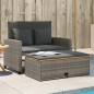 vidaXL Gartensofa mit Kissen 2-Sitzer Grau Poly Rattan & Akazienholz vidaXL Gartensofa mit Kissen 2-Sitzer Grau Poly Rattan & Akazienholz