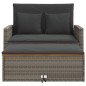 vidaXL Gartensofa mit Kissen 2-Sitzer Grau Poly Rattan & Akazienholz vidaXL Gartensofa mit Kissen 2-Sitzer Grau Poly Rattan & Akazienholz