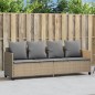 vidaXL Sonnenliege mit Kissen Beige Poly Rattan vidaXL Sonnenliege mit Kissen Beige Poly Rattan
