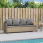 vidaXL Sonnenliege mit Kissen Beige Poly Rattan vidaXL Sonnenliege mit Kissen Beige Poly Rattan