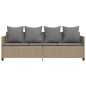 vidaXL Sonnenliege mit Kissen Beige Poly Rattan vidaXL Sonnenliege mit Kissen Beige Poly Rattan