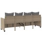 vidaXL Sonnenliege mit Kissen Beige Poly Rattan vidaXL Sonnenliege mit Kissen Beige Poly Rattan