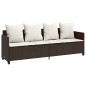 vidaXL Sonnenliege mit Kissen Braun Poly Rattan vidaXL Sonnenliege mit Kissen Braun Poly Rattan