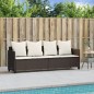 vidaXL Sonnenliege mit Kissen Braun Poly Rattan vidaXL Sonnenliege mit Kissen Braun Poly Rattan