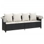 vidaXL Sonnenliege mit Dach und Kissen Schwarz Poly Rattan vidaXL Sonnenliege mit Dach und Kissen Schwarz Poly Rattan