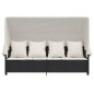vidaXL Sonnenliege mit Dach und Kissen Schwarz Poly Rattan vidaXL Sonnenliege mit Dach und Kissen Schwarz Poly Rattan