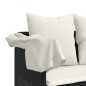 vidaXL Sonnenliege mit Dach und Kissen Schwarz Poly Rattan vidaXL Sonnenliege mit Dach und Kissen Schwarz Poly Rattan