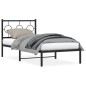vidaXL Bettgestell mit Kopfteil Metall Schwarz 90x190 cm vidaXL Bettgestell mit Kopfteil Metall Schwarz 90x190 cm
