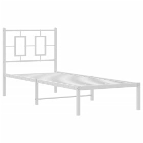 vidaXL Bettgestell mit Kopfteil Metall Weiß 75x190 cm