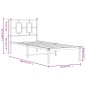 vidaXL Bettgestell mit Kopfteil Metall Weiß 75x190 cm vidaXL Bettgestell mit Kopfteil Metall Weiß 75x190 cm