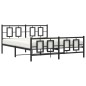vidaXL Bettgestell mit Kopf- und Fußteil Metall Schwarz 150x200 cm vidaXL Bettgestell mit Kopf- und Fußteil Metall Schwarz 150x200 cm