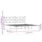 vidaXL Bettgestell mit Kopfteil Metall Schwarz 180x200 cm vidaXL Bettgestell mit Kopfteil Metall Schwarz 180x200 cm