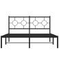 vidaXL Bettgestell mit Kopfteil Metall Schwarz 140x190 cm vidaXL Bettgestell mit Kopfteil Metall Schwarz 140x190 cm